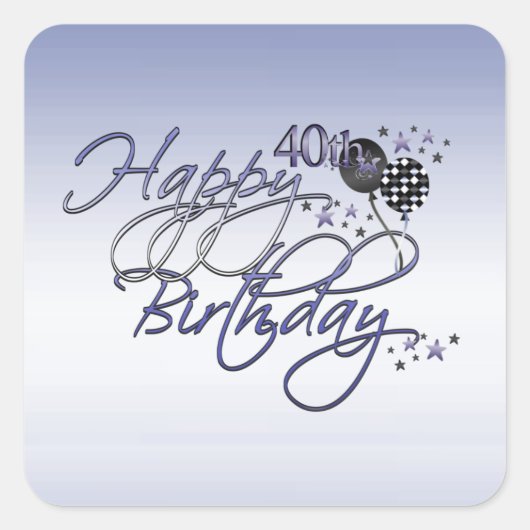 Happy 40th Birthday Sticker (Voorkant)