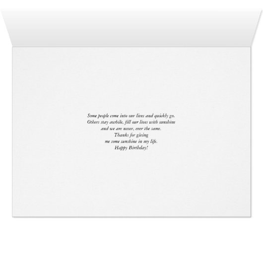 Happy 40th Birthday, Sunflower Design (Binenzijde Horizontaal (Onderkant))