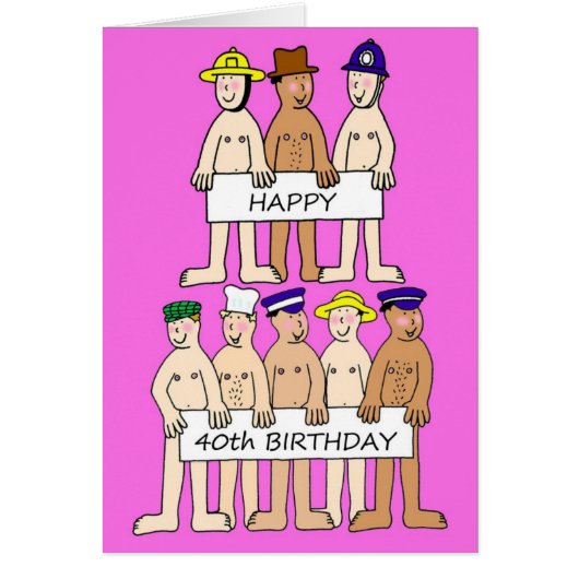 Happy 40th Birthday voor haar Cartoon Mannen (Voorkant)