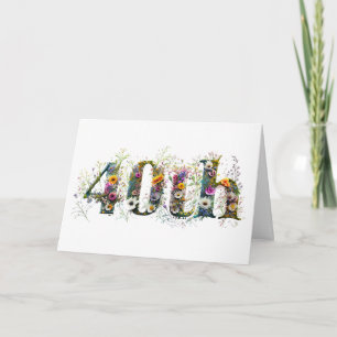 Happy 40th Birthday Wildflowers Happy Birthday Kaart
