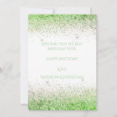 Happy 40th Bright Glitter Typography Birthday Kaart (Achterkant)