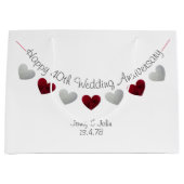 Happy 40th Bruiloft Jubileum robijn roos harten Groot Cadeauzakje (Voorkant)