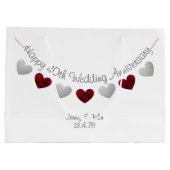 Happy 40th Bruiloft Jubileum robijn roos harten Groot Cadeauzakje (Achterkant)