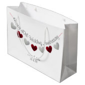 Happy 40th Bruiloft Jubileum robijn roos harten Groot Cadeauzakje (Achterkant Gekanteld)