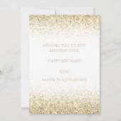 Happy 40th Gold Glitter Typography Birthday Card Kaart (Achterkant)