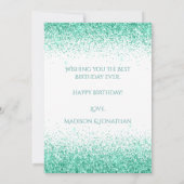 Happy 40th Green Glitter Typography Birthday Card Kaart (Achterkant)
