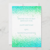 Happy 40th Green Glitter Typography Birthday Card Kaart (Achterkant)