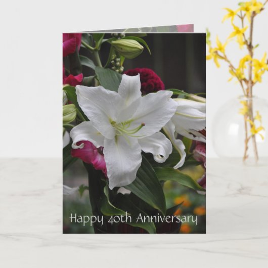 Happy 40th Jubileum Card van Janz Kaart (Gele Bloem)