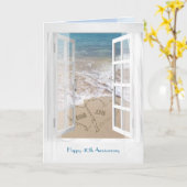 Happy 40th Jubileum open strand window Kaart (Gele Bloem)