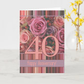 Happy 40th Jubileum rozen Kaart (Gele Bloem)