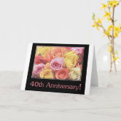 Happy 40th Jubileum rozen Kaart (Gele Bloem)