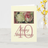 Happy 40th Jubileum rozen Kaart (Gele Bloem)