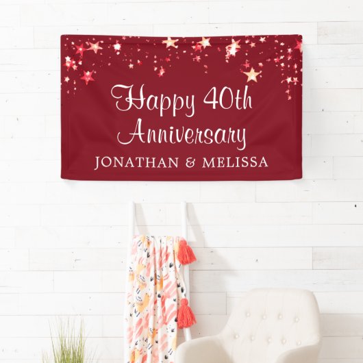 Happy 40th Jubileum Ruby Red Stars Names Spandoek (Insitu)