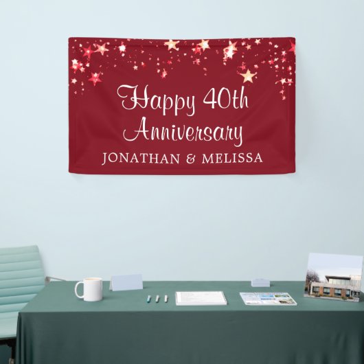 Happy 40th Jubileum Ruby Red Stars Names Spandoek (Beurs)