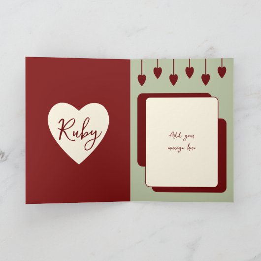 Happy 40th Jubileum voegt namen toe aan bogundy gr Kaart (Binnen)