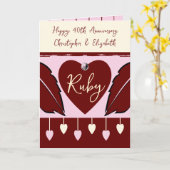 Happy 40th Jubileum voegt namen toe van de roze bu Kaart (Gele Bloem)