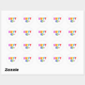 Happy 40th ronde sticker (Vel)