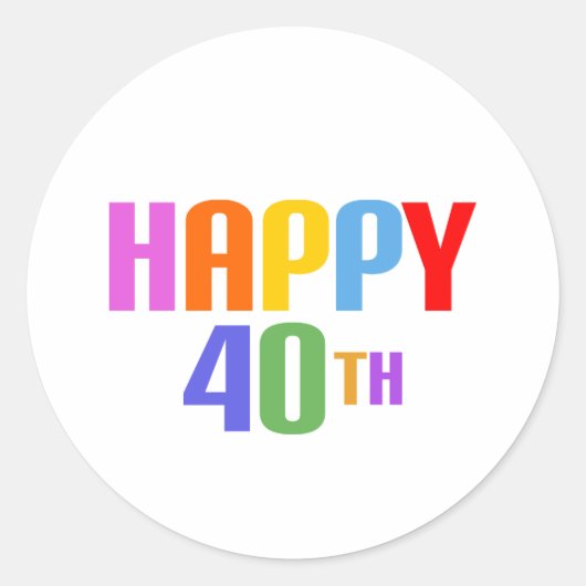 Happy 40th ronde sticker (Voorkant)
