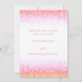 Happy 40th roze Glitter Typography Birthday Card Kaart (Achterkant)