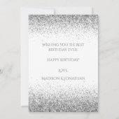Happy 40th Silver Glitter Typography Birthday Card Kaart (Achterkant)