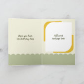 Happy 40th Verjaardag naam floral geel Kaart (Binnen)