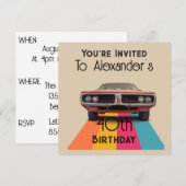 Happy 40th Verjaardag   Retro Kaart (Voorkant / Achterkant)