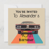 Happy 40th Verjaardag   Retro Kaart (Voorkant)