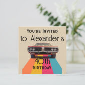 Happy 40th Verjaardag   Retro Kaart (Staand voorkant)