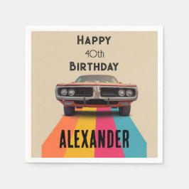 Happy 40th Verjaardag   Retro Servet