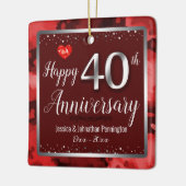 Happy 40th Wedding Jubileum Foto Keramisch Ornament (Links)