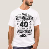 Happy 40th Wedding Jubileum koppels verjaardag T-shirt (Voorkant)