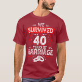 Happy 40th Wedding Jubileum koppels verjaardag T-shirt (Voorkant)