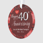 Happy 40th Wedding Jubileum Ornament (voorkant)