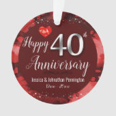 Happy 40th Wedding Jubileum Ornament (voorkant)