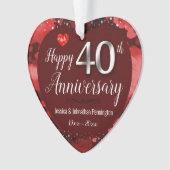 Happy 40th Wedding Jubileum Ornament (voorkant)