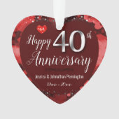 Happy 40th Wedding Jubileum Ornament (voorkant)