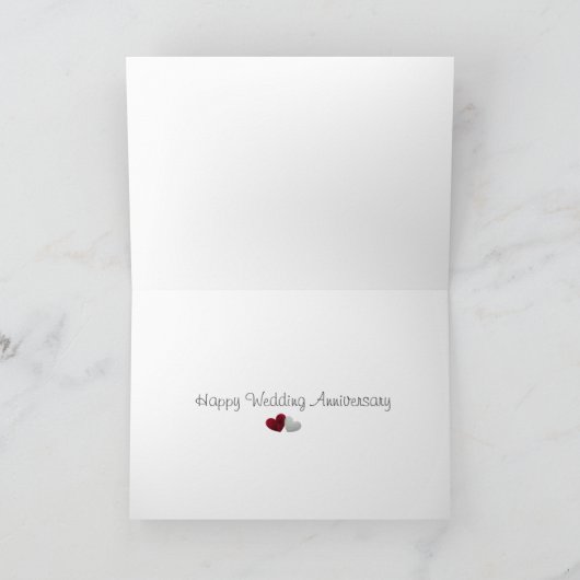 Happy 40th Wedding Jubileum Ruby roos harten Kaart (Binnen)