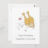 Happy 40th Wedding Jubileum Schattigee Dinosaurs K Briefkaart (Voorkant / Achterkant)