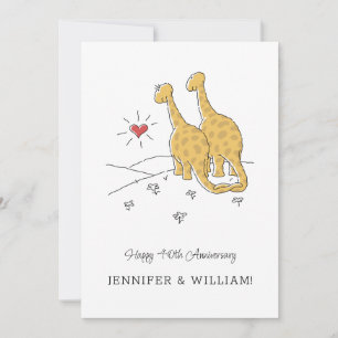 Happy 40th Wedding Jubileum Schattigee Dinosaurs K Kaart