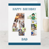 Happy 41st Birthday Dad Number 41 Photo Collage Kaart (Voorkant)