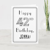 Happy 42e verjaardag, Art Deco Style met aangepast Kaart (Voorkant)