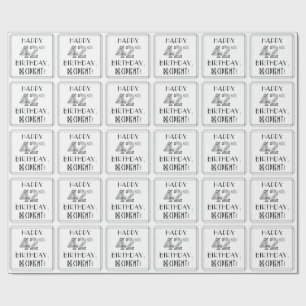 HAPPY 42ND BIRTHDAY; Art Deco Style; aangepaste na Cadeaupapier