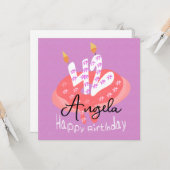 Happy 42nd Birthday Donut Cake Kaart (Voorkant / Achterkant in situ)