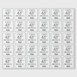 HAPPY 43RD BIRTHDAY; Art Deco Style; aangepaste na Cadeaupapier