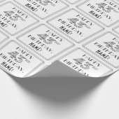 HAPPY 43RD BIRTHDAY; Art Deco Style; aangepaste na Cadeaupapier (Hoek)