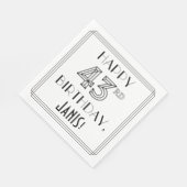 HAPPY 43RD BIRTHDAY; Art Deco Style; aangepaste na Servet (Hoek)