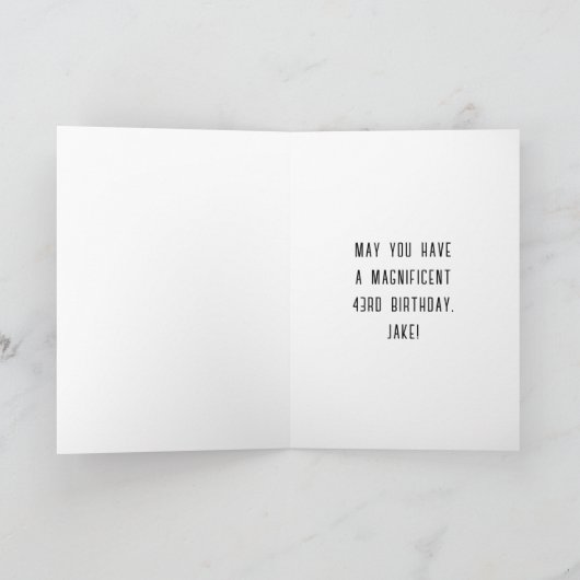 Happy 43rd Birthday, Art Deco Style met aangepaste Kaart (Binnen)