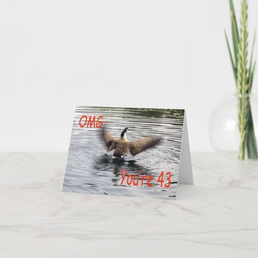 Happy 43rd Birthday Goose flapping Kaart (Voorkant)