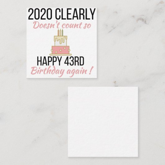 Happy 44th Birthday, Funny 44th verjaardagskaart Informatiekaartje (Voorkant / Achterkant)