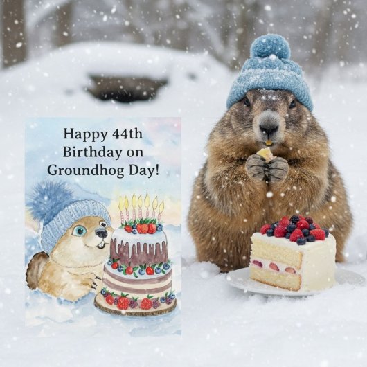  Happy 44th Groundhog Day Birthday  Kaart